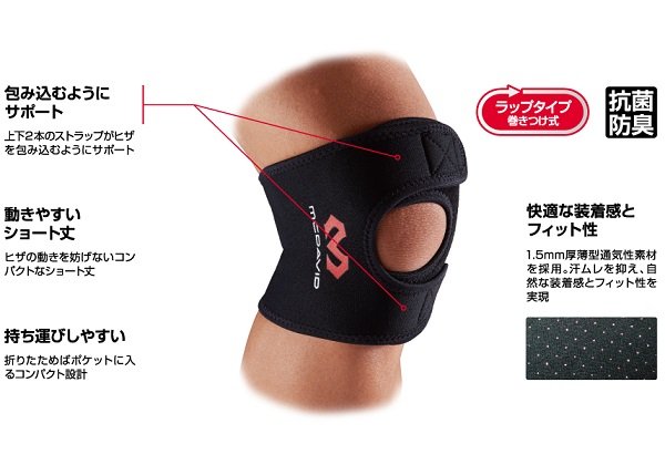 画像3: マクダビッド McDavid 膝 ヒザ サポーター ショート ニーラップ　ソフトサポート (3)