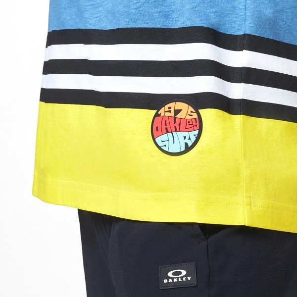 画像3: オークリー Tシャツ ブルーイエロー OAKLEY Striped 1975 SS TEE Blue Yellow Color Block (3)
