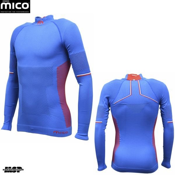 画像3: ミコ アンダーウエア セット M1 アスリート ベースレイヤー ブルー mico IN7021 CM7024 (3)