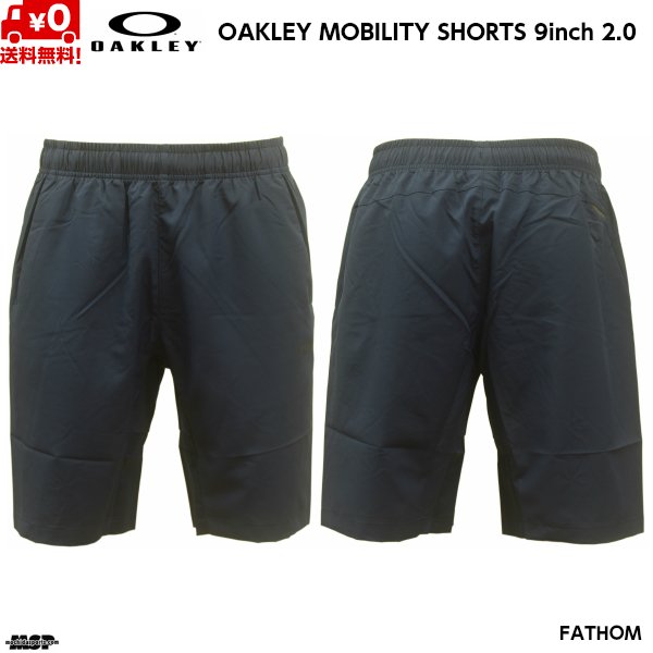 画像2: オークリー クロス ウーブン ショートパンツ ネイビー OAKLEY ENHANCE MOBILITY SHORTS 9INCH 2.0 FATHOM 6AC (2)
