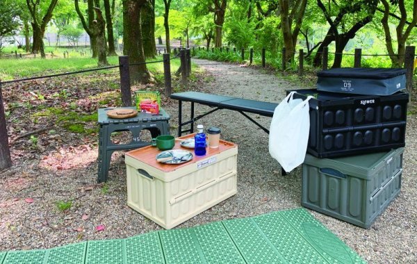 画像3: スロウワー フォールディング コンテナ 折りたたみボックス サンド クリーム エストリル  (3)