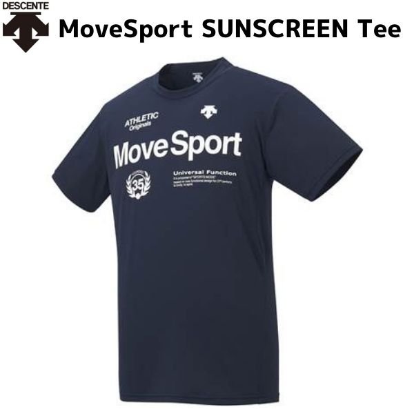 画像1: デサント DESCENTE MoveSport サンスクリーン ハーフスリーブシャツ Tシャツ ネイビー H/S Shirts DMMRJA60 NV 半袖 (1)