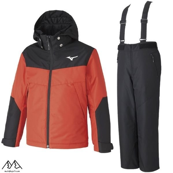 画像2: ミズノ ジュニア スキーウエア スキースーツ ブラック レッド MIZUNO SNOW Jr.SUIT (2)