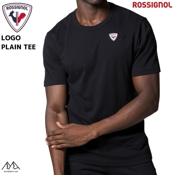 画像1: ロシニョール コットン ロゴ Tシャツ ブラック ROSSIGNOL LOGO PLAIN TEE BLACK 200 RLKMY02 BK (1)