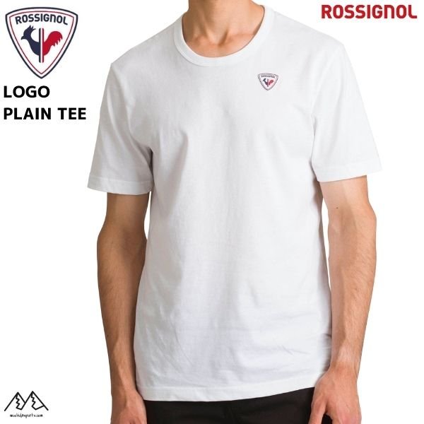 画像1: ロシニョール コットン ロゴ Tシャツ ホワイト ROSSIGNOL LOGO PLAIN TEE WHITE 100 RLKMY02 WH (1)