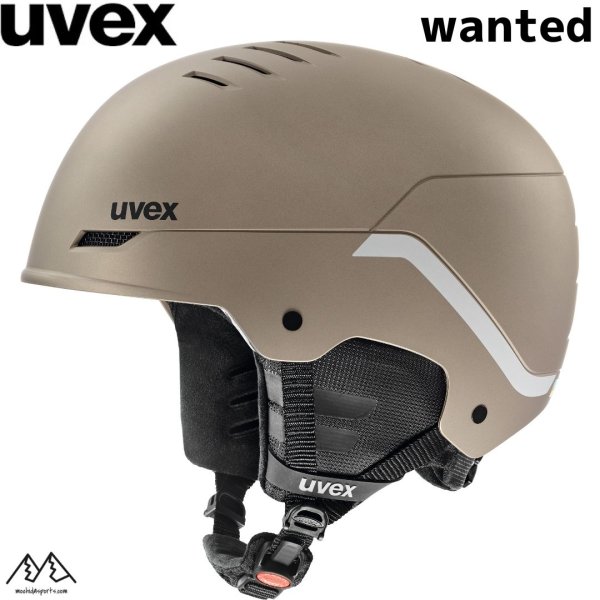 画像1: ウベックス スキー ヘルメット UVEX wanted ソフトゴールド シルバーストライプマット  (1)