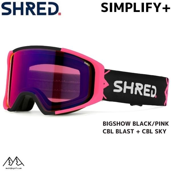 画像1: シュレッド ゴーグル シンプリファイ プラス ブラック ピンク SHRED SIMPLIFY+ BIGSHOW BLACK / PINK CBL BLAST + CBL SKY  (1)