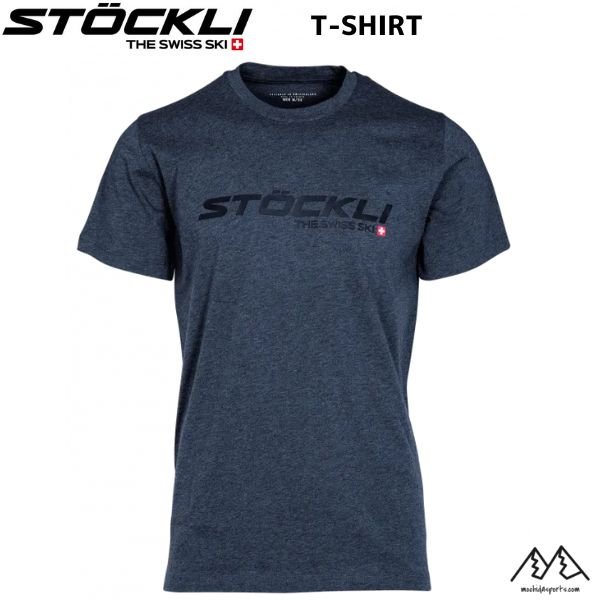 画像1: ストックリ コットン Tシャツ ダークグレー杢 STOCKLI T-SHIRT GRAY MELANGE THE SWISS SKI (1)