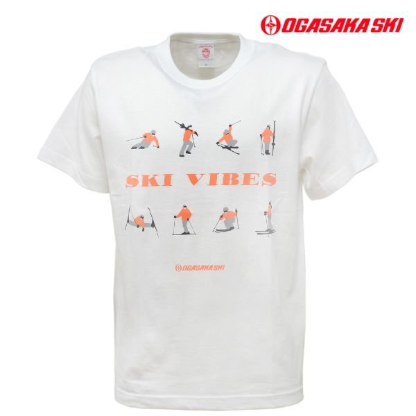 画像1: オガサカ コットン Tシャツ ホワイト Mサイズ　OGASAKA TEAM SKI VIBES TEE (1)