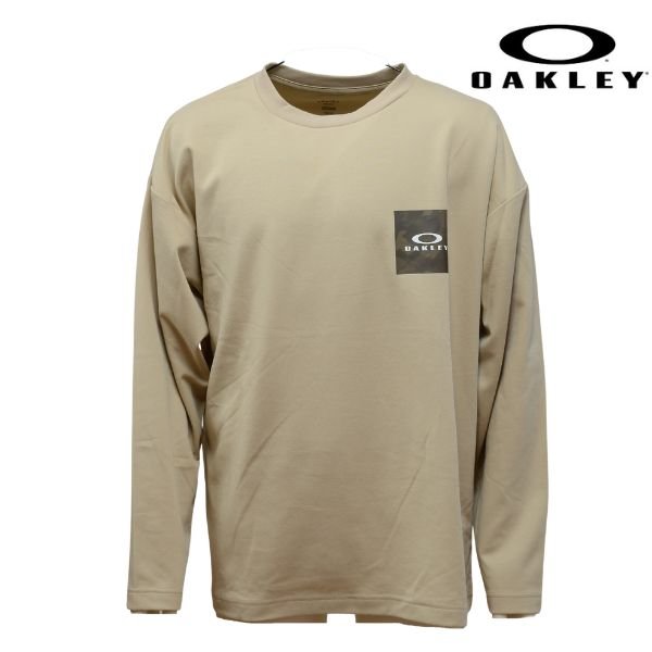 オークリー ロングスリーブ Tシャツ 長袖 ベージュ OAKLEY ENHANCE QDC