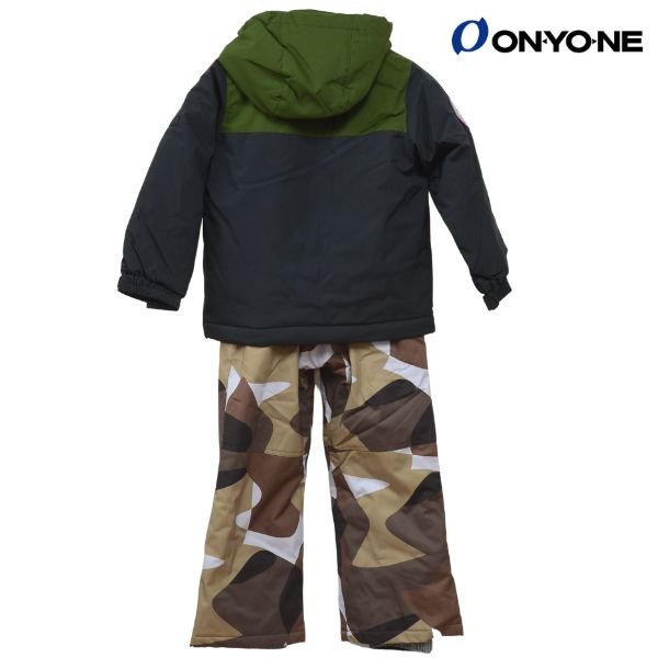 画像2: ONYONE オンヨネ キッズ ジュニア スキーウエア スキースーツ サイズ調整 カーキ ブラック ブラウン カモ 迷彩 RESEEDA TODDLER SUIT RES55300 338159C 100 110 120 (2)