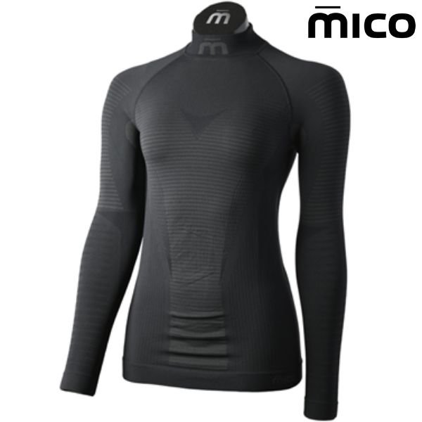 画像1: ご予約商品 ミコ レディース ウィメンズ アンダーシャツ セカンドスキン WARM CONTROL ベースレイヤー ブラック mico IN1856 (1)