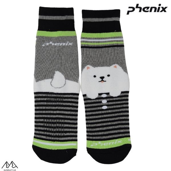 画像1: フェニックス キッズ ジュニア スキーソックス ブラック 14-19cm PHENIX Character Tube Socks  (1)
