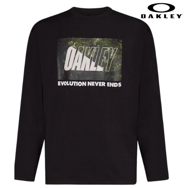 画像1: オークリー ロング Tシャツ 長袖 ブラック OAKLEY Enhance Qd LS Tee Bold Evo 2.0 Blackout  (1)