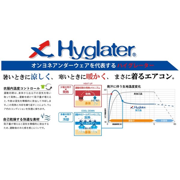 画像2: オンヨネ アンダーシャツ ハイグレーター メンズ ロングスリーブハーフジップ ブラック ONYONE HYGLATER ZIP UP LONG SLEEVE (2)