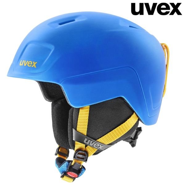 画像1: ウベックス ジュニア スキー ヘルメット ブルー イエローマット UVEX heyya pro 54-58cm  (1)