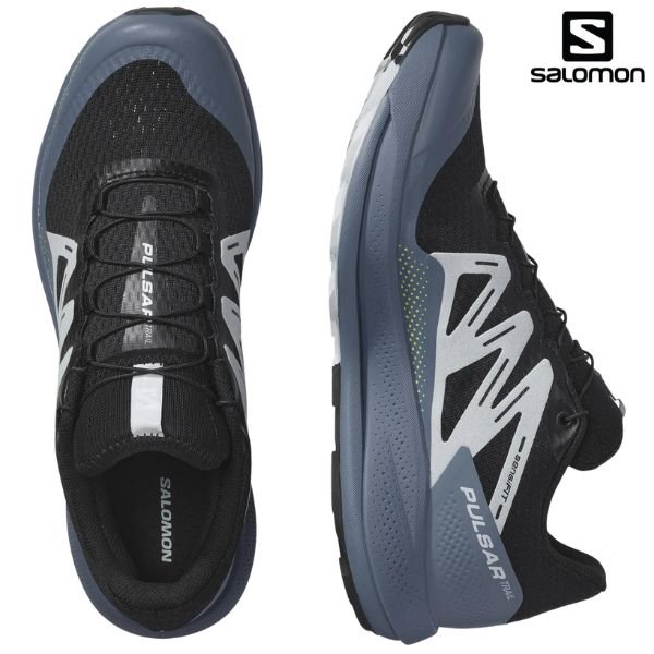 画像2: サロモン トレイルランニング シューズ SALOMON PULSAR TRAIL Black China Blue Arctic Ice  (2)