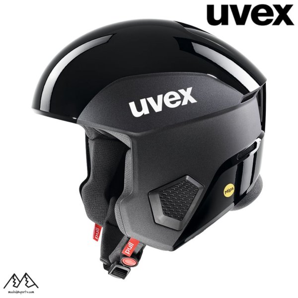 画像1: ウベックス レーシング スキー ヘルメット ブラック アンスラサイト UVEX invictus MIPS BLACK FIS規格対応  (1)