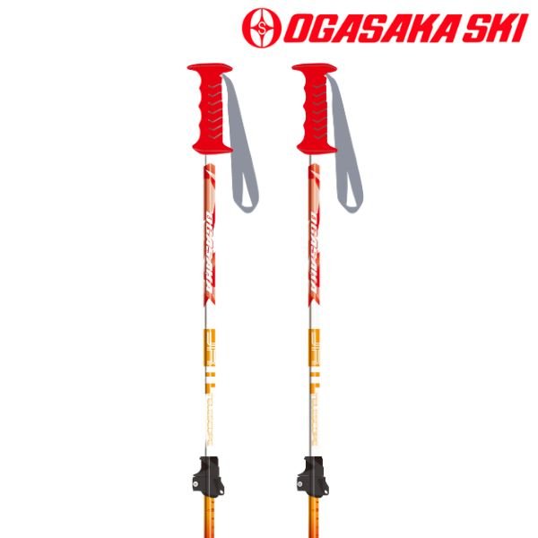画像1: オガサカ ジュニア ストック サイズ調整式 スキーポール レッド OGASAKA JR-F RD (1)