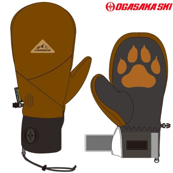 画像2: オガサカ ミトン スキーグローブ キャメル OGASAKA GB/CAM (2)