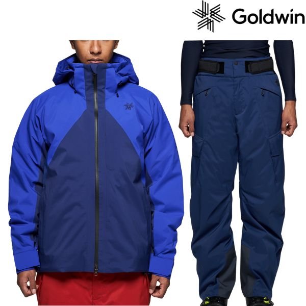 画像1: ゴールドウイン スキーウエア Goldwin Similar Color Jacket G13302 DZ G-Solid Color Cargo Wide Pants G33357 DZ ディープブルー (1)