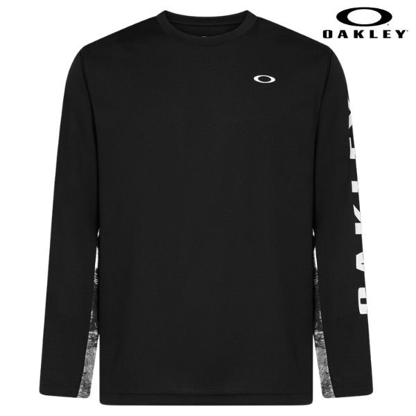 画像1: オークリー プリント ロング Tシャツ 長袖 ブラック OAKLEY SLANT LOGO PRINT L/S TEE 8.0 BLACKOUT (1)