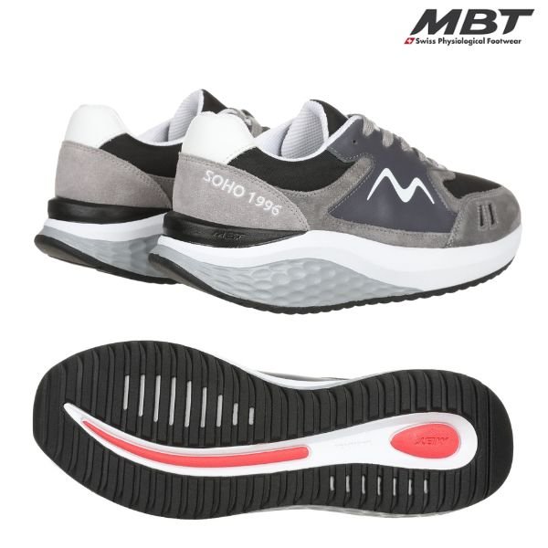 画像2: MBT メンズ 機能性 ウォーキング シューズ ブラック/グレー エムビーティー MBT SOHO 1996 BLACK GREY SENSOR MEN'S (2)