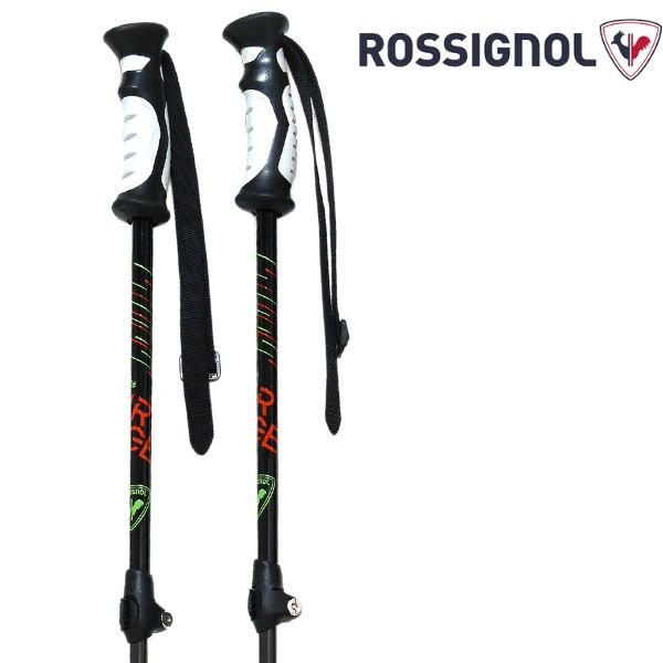 画像1: ロシニョール スーパーヴィラージュ サイズ調整式 ストック スキーポール ブラック ROSSIGNOL SUPER VIRAGE TELESCOPIC POLE (1)