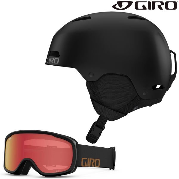画像1: ジロ スキー ヘルメット & ゴーグルセット GIRO LEDGE FS + CRUZ ブラック BLACK (1)