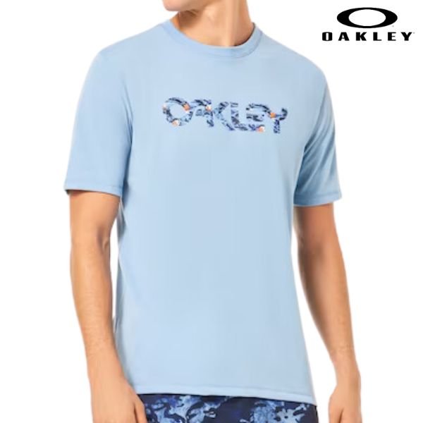 画像1: オークリー Tシャツ ライトブルー ストーンウォッシュブルー 吸汗速乾 UVカット OAKLEY B1B Sun Tee Stonewash Blue  (1)