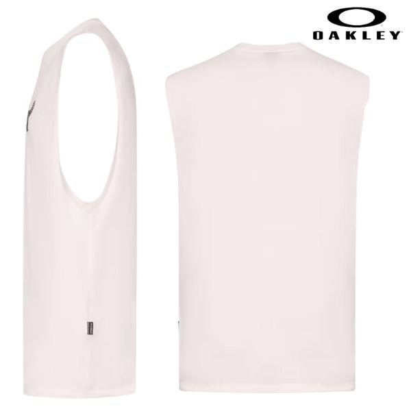 画像3: オークリー タンクトップ ノースリーブシャツ ホワイト 吸汗速乾 UVカット OAKLEY B1B Sun Tank  (3)