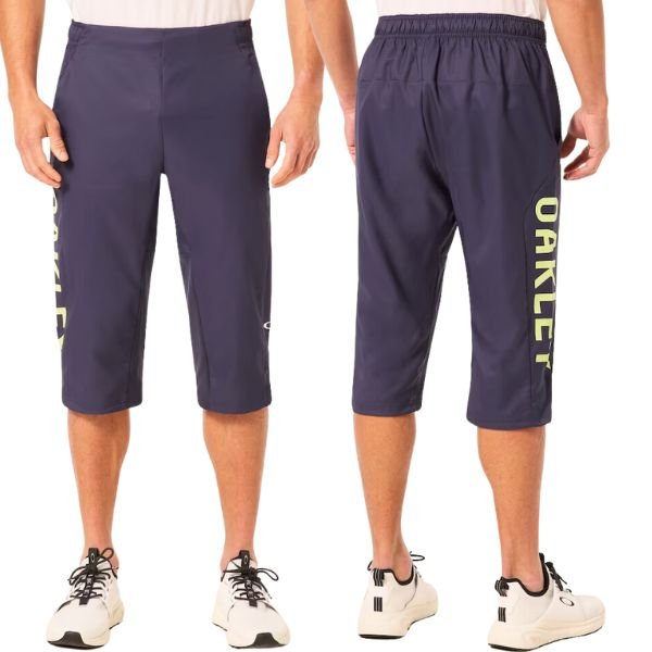 画像1: オークリー クロス クォーター ウーブン 膝下丈 3/4パンツ ネイビー OAKLEY Enhance Mobility Quarter Pants 5.0 Foggy Blue  (1)