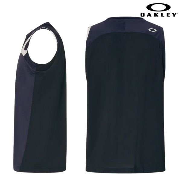 画像2: オークリー タンクトップ ノースリーブ シャツ ネイビー 接触冷感 OAKLEY Enhance Tech Cold Ns Crew 2.0 Fathom (2)