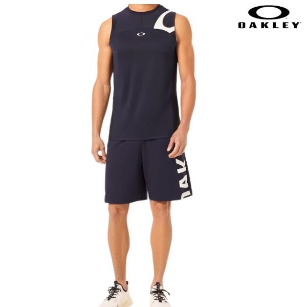 画像4: オークリー タンクトップ ノースリーブ シャツ ネイビー 接触冷感 OAKLEY Enhance Tech Cold Ns Crew 2.0 Fathom (4)