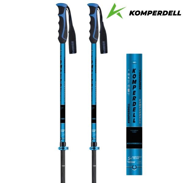 画像1: ご予約商品 コンパーデル サイズ調整式 スキーポール ジャパンモデル カーボンプロ バリオ ブルー 3 KOMPERDELL Carbon PRO VARIO BLUE III JP model 伸縮スキーポール  (1)