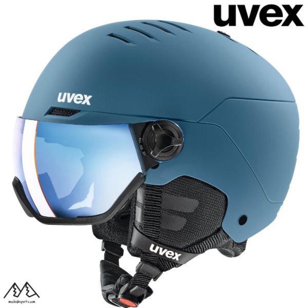 画像1: ご予約商品 ウベックス スキー バイザーヘルメット ストーンブルーマット UVEX  wanted visor  (1)