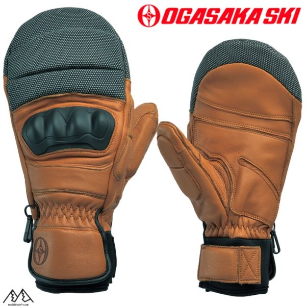 画像1: ご予約商品 オガサカ レーシング スキーグローブ ミトン プロテクター付 やぎ革 OGASAKA GS/CA キャメル  (1)