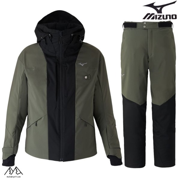 画像1: ご予約商品 ミズノ スキーウエア カーキ ブラック MIZUNO DEMO SOLID SKI PARKA PANTS (1)