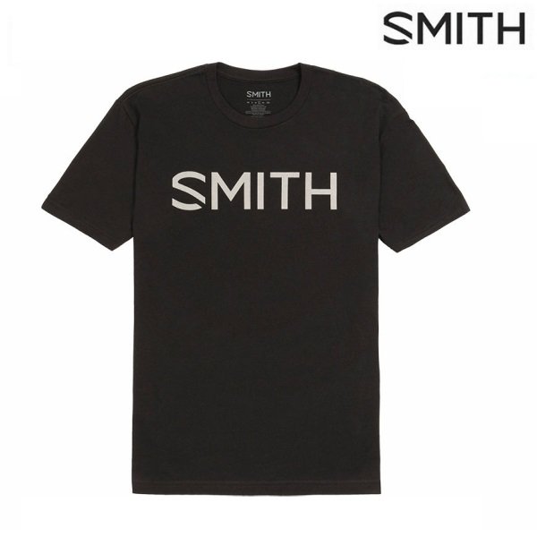 画像1: スミス コットン Tシャツ ブラック SMITH ESSENTIAL T BLACK WHITE (1)