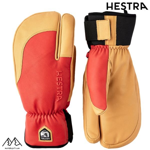 画像1: ご予約商品 ヘストラ 3フィンガー ショート スキーグローブ レッド タン HESTRA TOPO 3-FINGER FULL LEATHER SHORT Flame Red Tan (1)