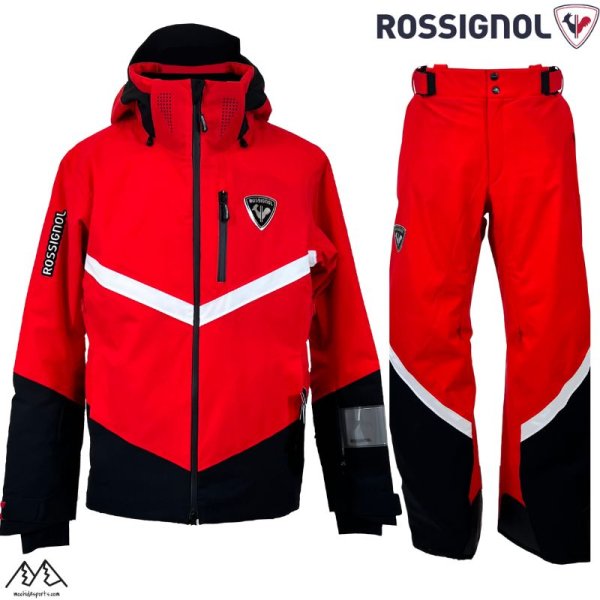 画像1:  ロシニョール スキーウエア セット レッド ROSSIGNOL DEMO JACKET & PANTS (1)