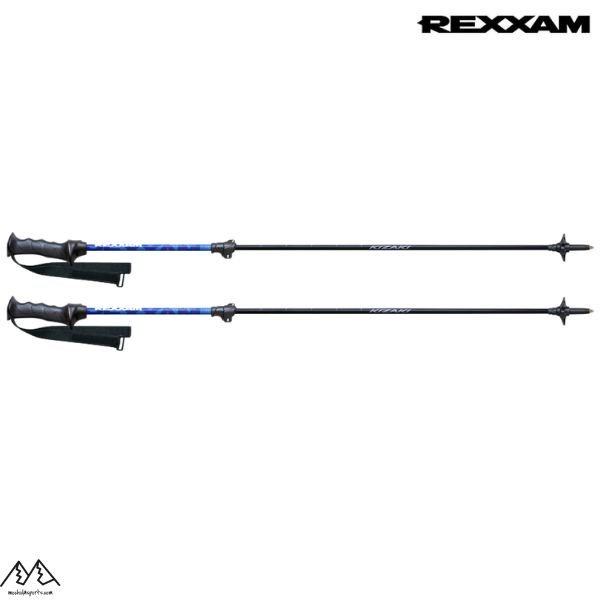 画像2: レクザム サイズ調整式 スキーポール ストック ブルー 伸縮スキーポール REXXAM SKI POLE BLUE 90-120cm レグザム  (2)