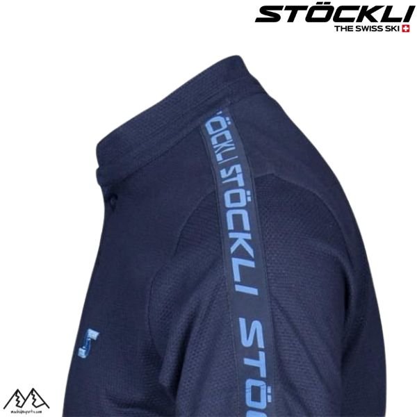 画像2: ストックリ スキー スタンドカラー マオカラー メッシュ ポロシャツ ネイビー STOCKLI POLO-STOE-mao (2)