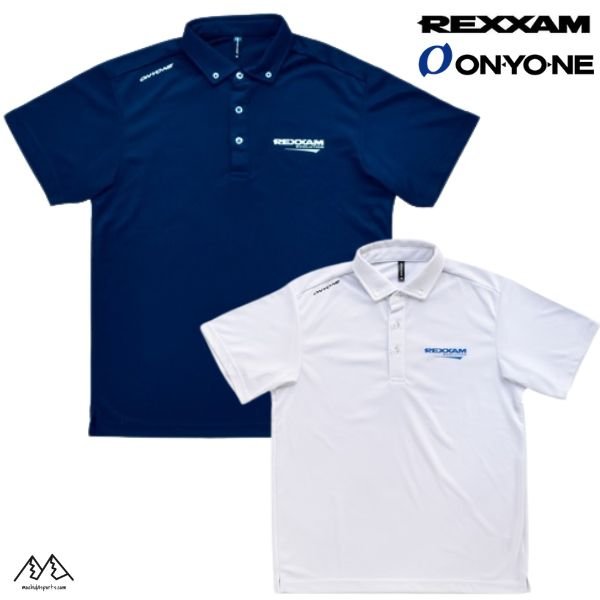 画像1: レクザム × オンヨネ ボタンダウン ポロシャツ ネイビー ホワイト REXXAM ONYONE PRO POLO-SHIRTS  DARK NAVY WHITE (1)