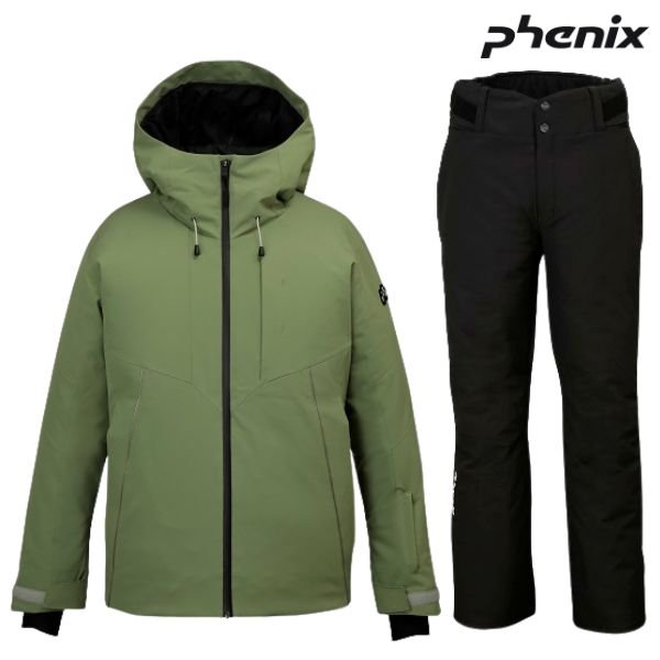 画像1: フェニックス スキーウエア オリーブ ブラック Mサイズ PHENIX TEAM BLOCK Jacket OLIVE TEAM BLOCK Pants BLACK (1)