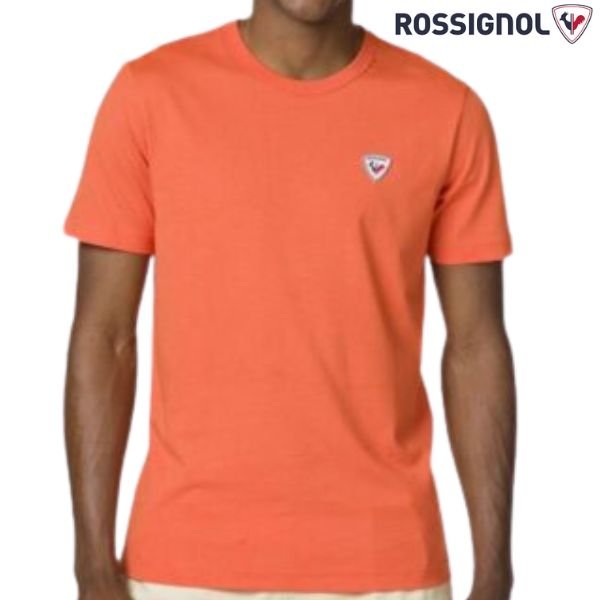 画像1: ロシニョール コットン ロゴ Tシャツ オレンジ ROSSIGNOL LOGO PLAIN TEE CLEMENTINE ORANGE 432 RLKMY02 CO (1)