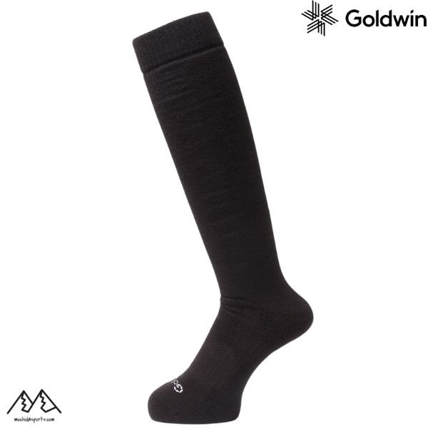 画像1: ゴールドウィン 中厚 スキーソックス ウール ハイソックス ブラック GOLDWIN Medium Weight Wool High Socks Black (1)