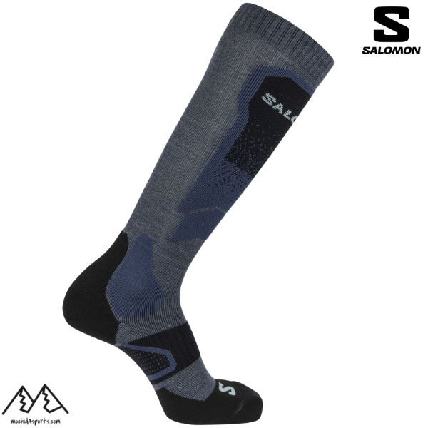 画像1: サロモン スキーソックス ブルー ブラック メリノウール SALOMON S/MAX Copen Blue SARGASSO SEA BLACK (1)