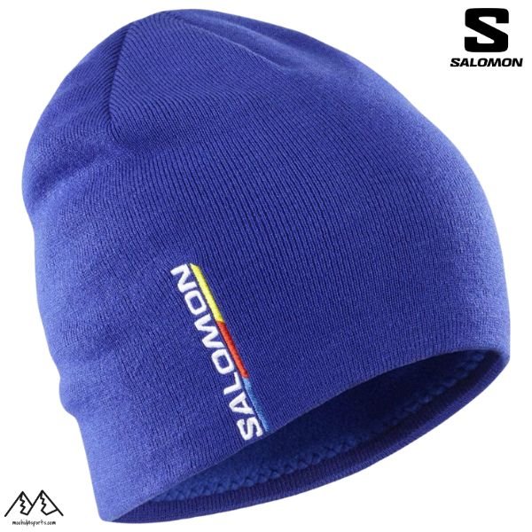 画像1: ご予約商品 サロモン グラフィック ビーニー ニットキャップ ブルー SALOMON GRAPHIC BEANIE Surf The Web (1)