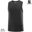 画像1: サロモン ランニングタンクトップ ノースリーブ ブラック SALOMON CROSS RUN TANK M DEEP BLACK (1)